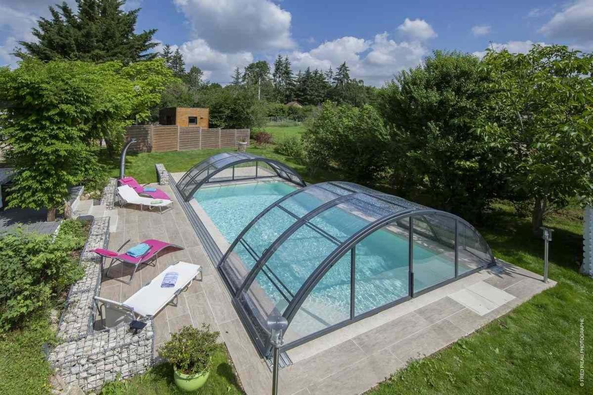 Au Coeur Du Bien-Etre, Gite Avec Piscine Chauffee Et Couverte, Spa, Sauna, Massages Monteaux ภายนอก รูปภาพ