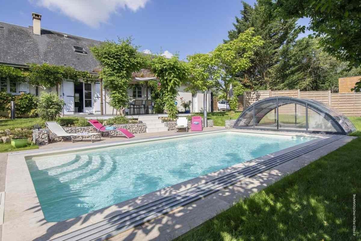 Au Coeur Du Bien-Etre, Gite Avec Piscine Chauffee Et Couverte, Spa, Sauna, Massages Monteaux ภายนอก รูปภาพ